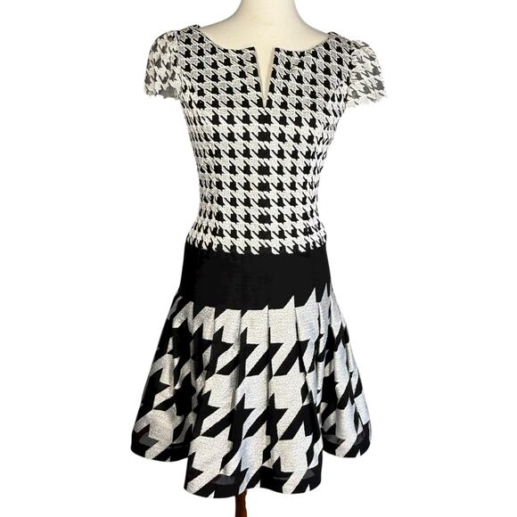Peggy Jennings Vintage 1990s Houndstooth Dress Small - Picture 4 of 10